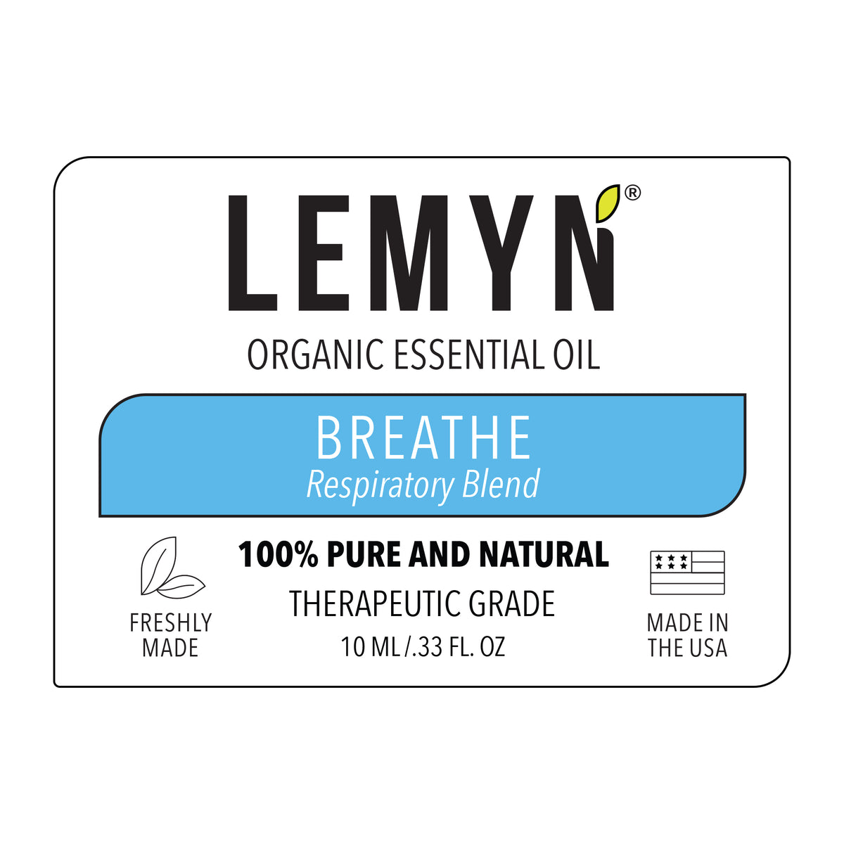 Breathe - Breathe Easy Organic Essential Oil Blend Undiluted 100% Pure for Diffuser