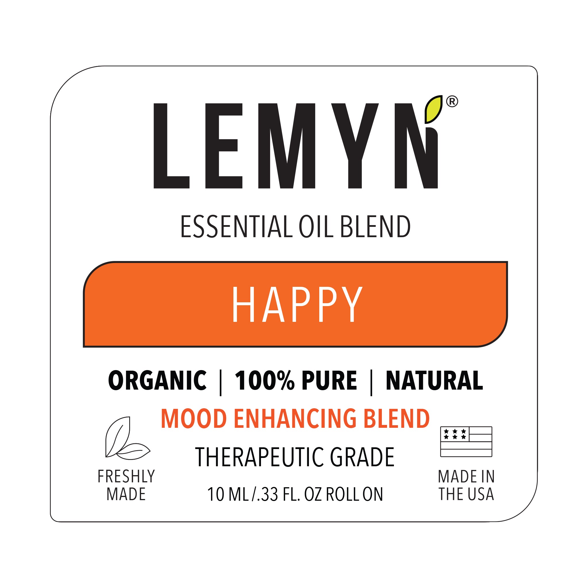 Happy - Organic Essential Oil Roll-On Uplift Essence
